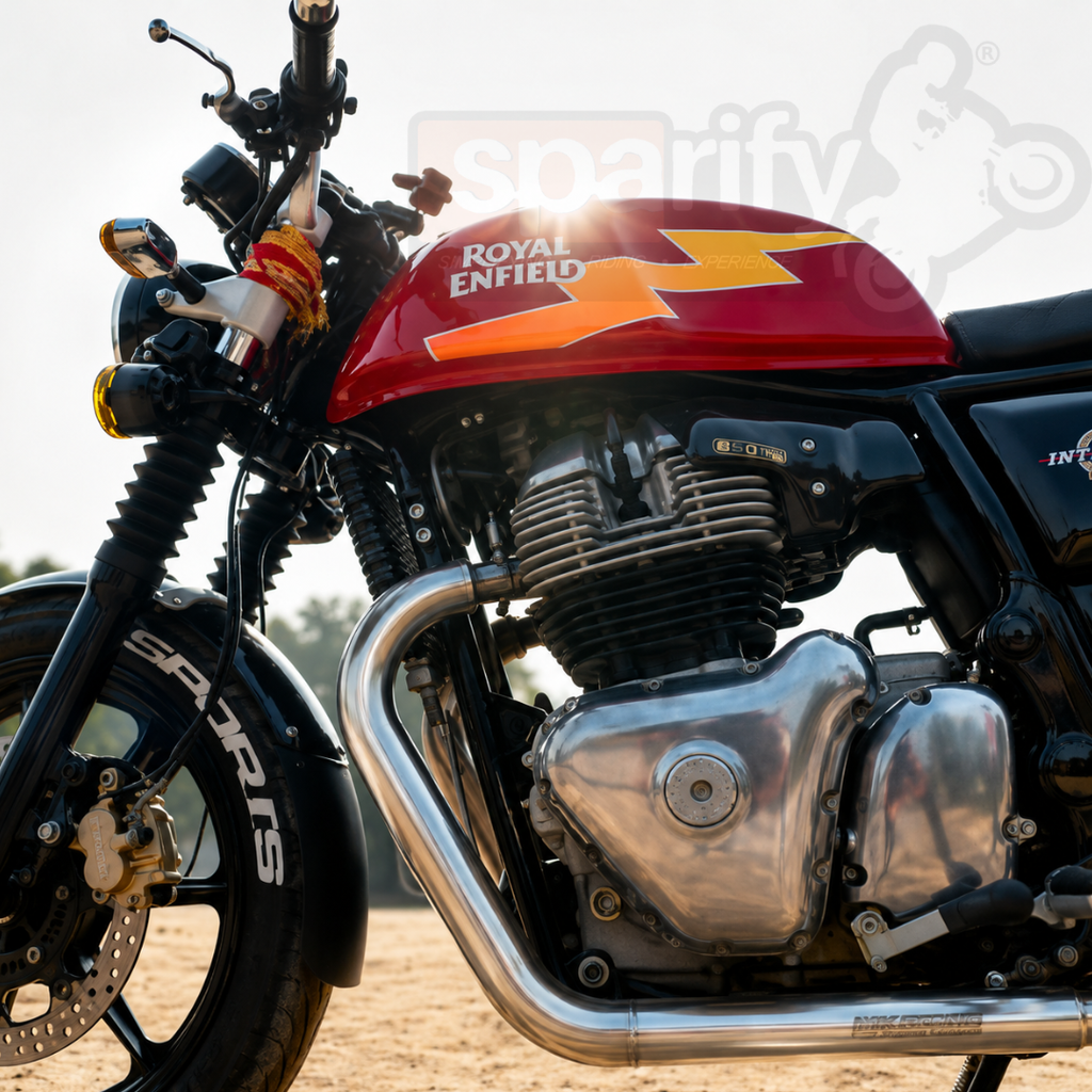MK Racing Titanium Performance Header Pipes for Royal Enfield Interceptor 650 & Continental GT 650 - Dual O2 sensor
