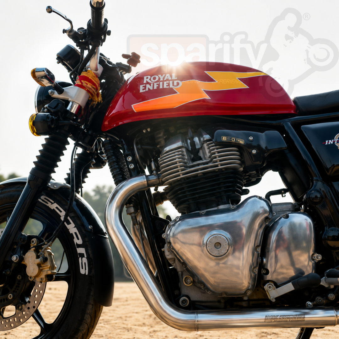 MK Racing Titanium Performance Header Pipes for Royal Enfield Interceptor 650 & Continental GT 650 - Dual O2 sensor