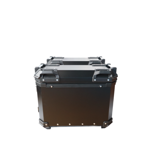 MOTOCARE ALUMINIUM 36 LITRE BLACK PANNIERS WITH SADDLE CLAMP