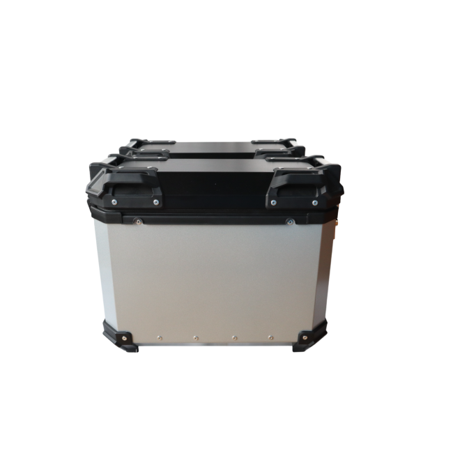 MOTOCARE ALUMINIUM 36 LITRE SILVER PANNIERS WITH SADDLE CLAMP