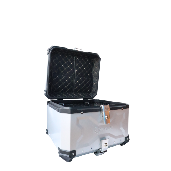 MOTOCARE ALUMINIUM 55 LITRE MX SILVER TOP BOX