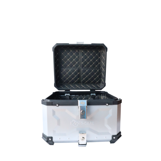 MOTOCARE ALUMINIUM 55 LITRE MX SILVER TOP BOX