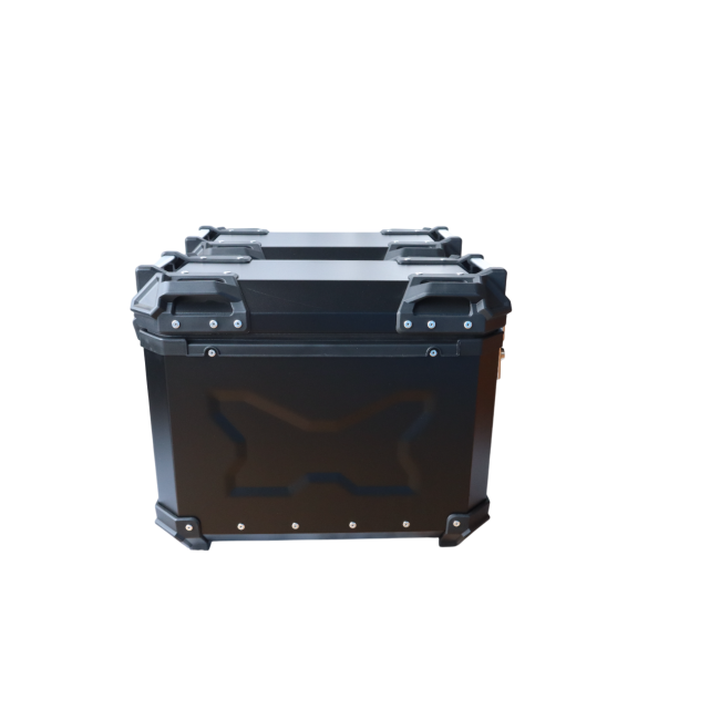 MOTOCARE ALUMINIUM MX 36 LITRE BLACK PANNIERS WITH SADDLE CLAMP