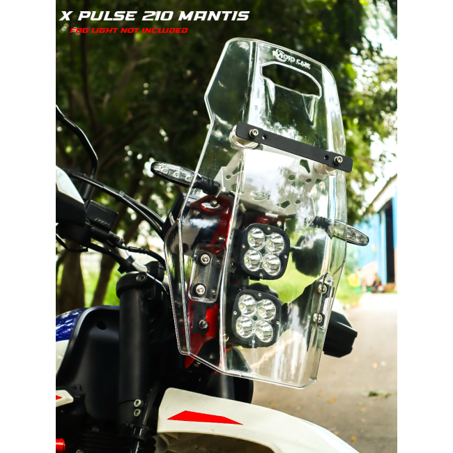 MotoCare Mantis Rally Tower Windshield for Hero XPulse 210 | Touring Windscreen with Clamp Kit | Adjustable & Aerodynamic