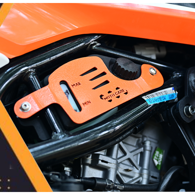 MotoCare Oil Cooler Guard for 2025 KTM Adventure 250 & 390 | Heavy Duty Coolant Radiator Protection Grill (Black & Orange)