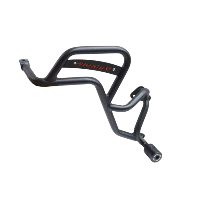 MotoCare Crash Guard with Dual Sliders for 2025 KTM Adventure 250 & 390 | Heavy Duty Engine Protection Guard (Premium Orange/Black)