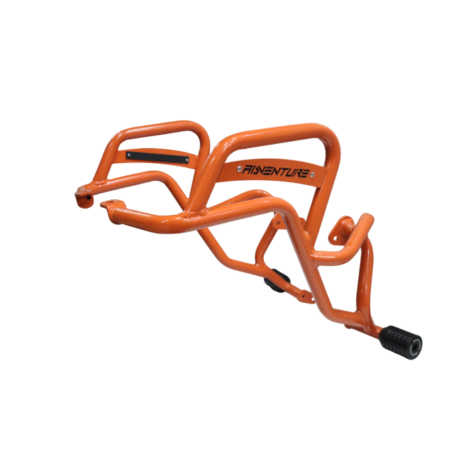 MotoCare Crash Guard with Dual Sliders (Orange) for 2025 KTM Adventure 250 & 390 | Heavy Duty Engine Protection Guard
