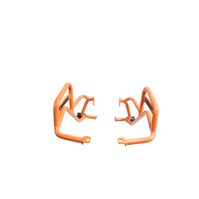 MotoCare Crash Guard with Dual Sliders (Orange) for 2025 KTM Adventure 250 & 390 | Heavy Duty Engine Protection Guard