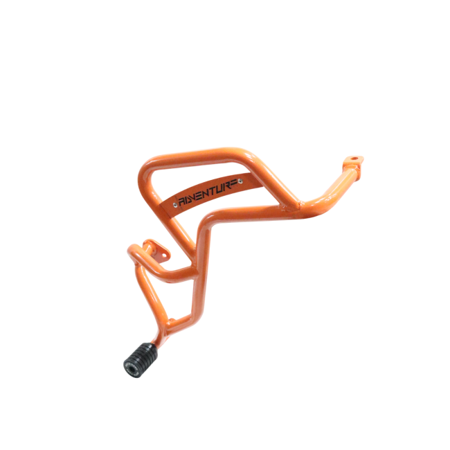 MotoCare Crash Guard with Dual Sliders (Orange) for 2025 KTM Adventure 250 & 390 | Heavy Duty Engine Protection Guard
