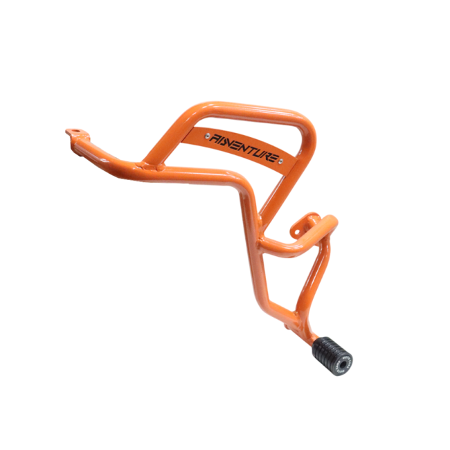 MotoCare Crash Guard with Dual Sliders (Orange) for 2025 KTM Adventure 250 & 390 | Heavy Duty Engine Protection Guard