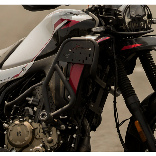 MotoCare Crash Guard with Dual Sliders for Hero XPulse 210 | Heavy-Duty Engine Protection Bar | Off-Road Bike Safety Accessory