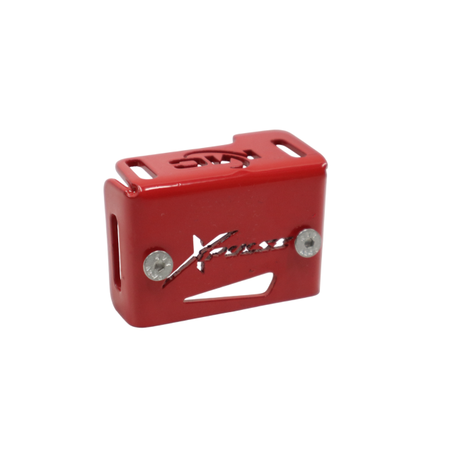 MotoCare Disc Oil Cap (Black/Red) for Hero XPulse 210 | Stainless Steel Brake Master Cylinder Cover