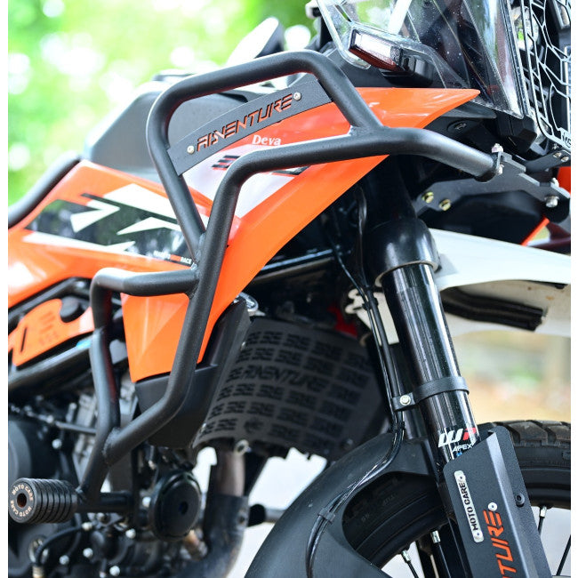 MotoCare Radiator Guard for 2025 KTM Adventure 250 & 390 | Heavy Duty Engine Cooling Protection Grill (Black/Orange)