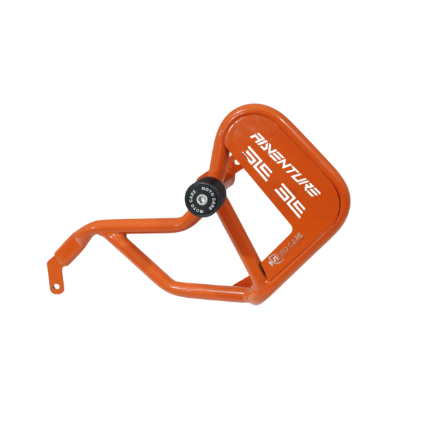 MotoCare Type 2 Crash Guard with Dual Sliders (Orange) for 2025 KTM Adventure 250 & 390 | Heavy Duty Engine Protection Guard