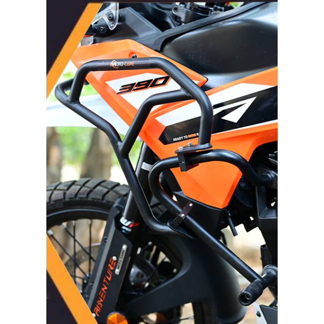 MotoCare Upper Crash Guard for 2025 KTM Adventure 250 & 390 | Heavy Duty Engine & Handlebar Protection Guard for Touring & Off-Road Safety