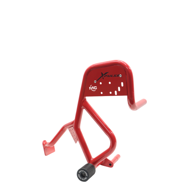 MotoCare Crash Guard with Dual Sliders (Red) for Hero XPulse 210 | Heavy Duty Engine Protection Guard