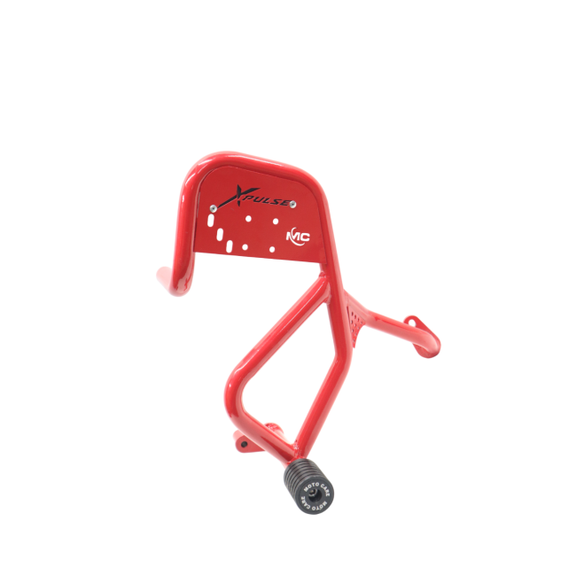 MotoCare Crash Guard with Dual Sliders (Red) for Hero XPulse 210 | Heavy Duty Engine Protection Guard