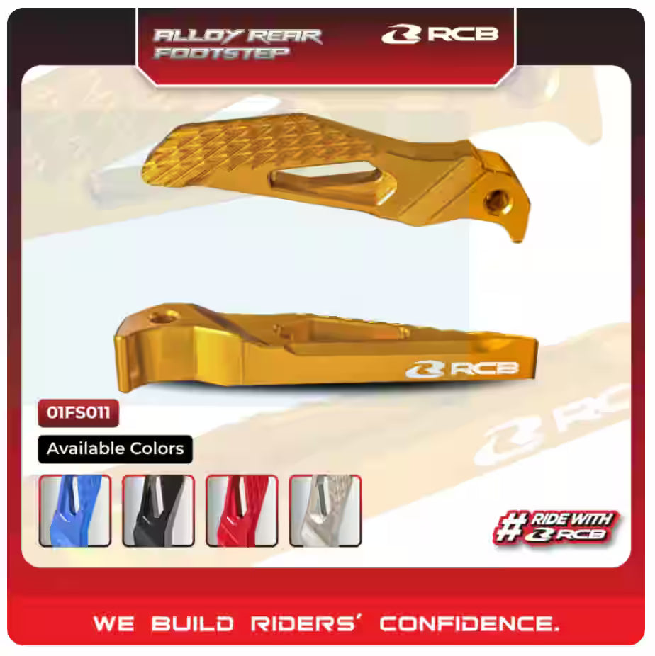 RCB ALLOY REAR FOOTREST YAMAHA AEROX 155 01BF011 (BLUE) (BLACK) (GOLD) (RED) (SILVER)