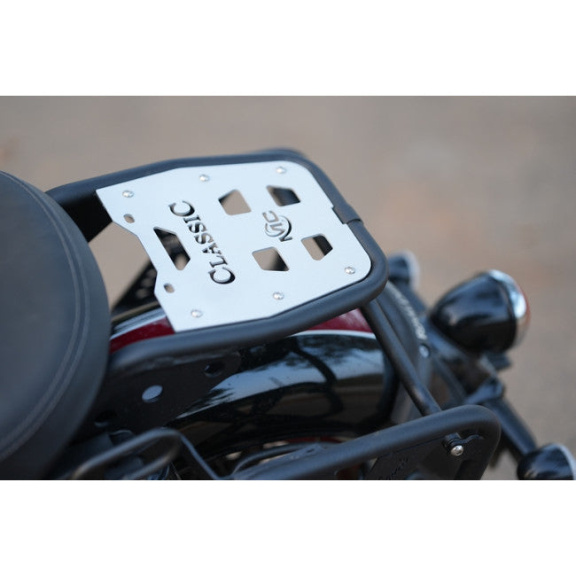 MotoCare Pipe Carrier with Aluminium Plate for Royal Enfield Goan Classic 350 Single Seat | Heavy Duty Luggage Carrier Rack