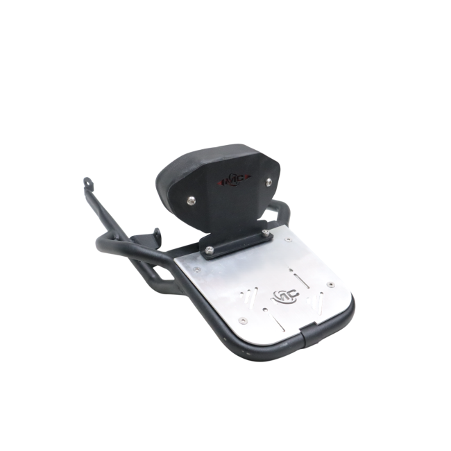 MotoCare Backrest Carrier with Aluminium Plate for Honda CB350 | Pipe Carrier with Cushion Backrest & Luggage Rack