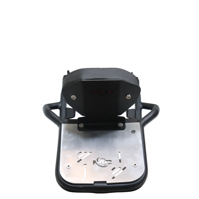 MotoCare Backrest Carrier with Aluminium Plate for Honda CB350 | Pipe Carrier with Cushion Backrest & Luggage Rack