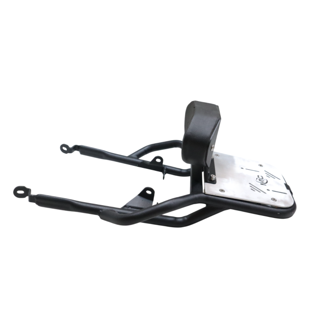 MotoCare Backrest Carrier with Aluminium Plate for Honda CB350 | Pipe Carrier with Cushion Backrest & Luggage Rack