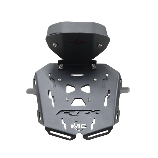 MotoCare Pipe Carrier with Backrest for TVS Apache RTX 300 – Heavy Duty Rear Luggage Rack with Pillion Support