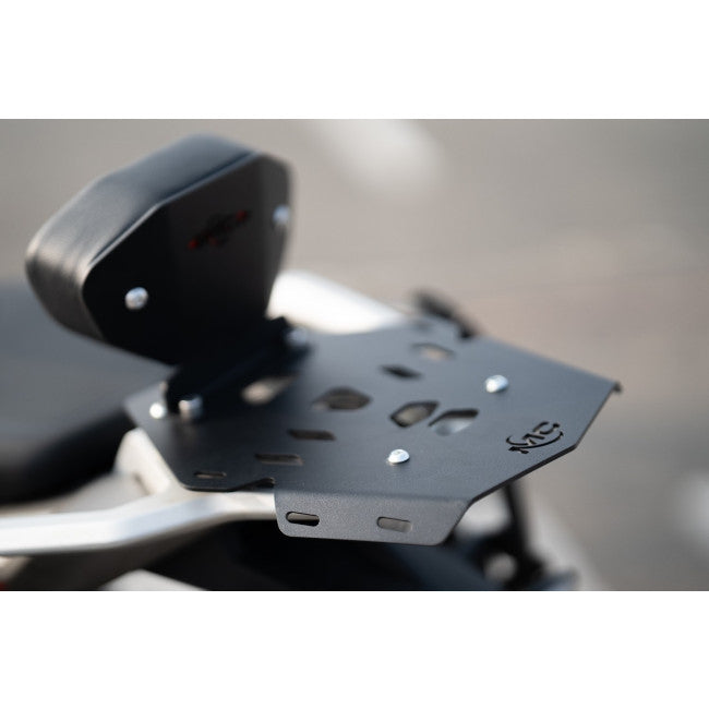 MotoCare Pipe Carrier with Backrest for TVS Apache RTX 300 – Heavy Duty Rear Luggage Rack with Pillion Support
