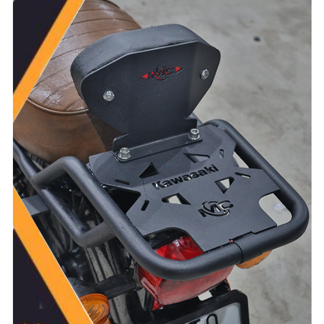 Motocare Kawasaki W175 Pipe Carrier with Backrest – Motocare Heavy-Duty Luggage Rack & Pillion Comfort Support | Touring Carrier for W175