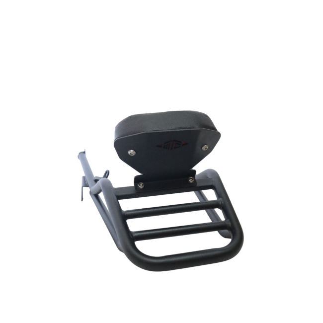 MotoCare Pipe Carrier with Backrest for Yezdi Roadster 2024 | Heavy Duty Luggage Rack with Pillion Back Support for Touring & Comfort Riding