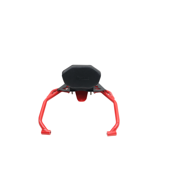 MotoCare Pipe Carrier with Backrest (Red & Black) for Hero XPulse 210 | Heavy Duty Luggage Rack | Touring Comfort Support