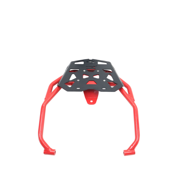 MotoCare Pipe Carrier (Red & Black) for Hero XPulse 210 | Heavy Duty Motorcycle Luggage Rack | Touring Carrier Support