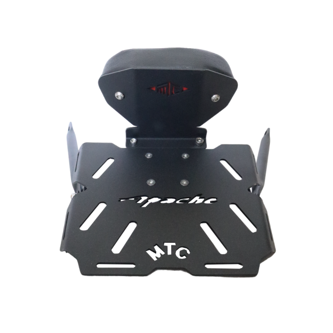 MotoCare Plate Carrier with Backrest for TVS Apache RTR 200 | Heavy Duty Luggage Carrier with Pillion Comfort Support