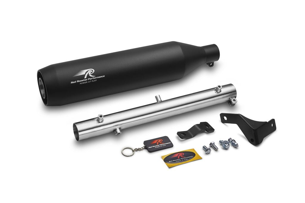 Red Rooster Polestar Pro Black Matte Exhaust for RE Classic 350 Reborn