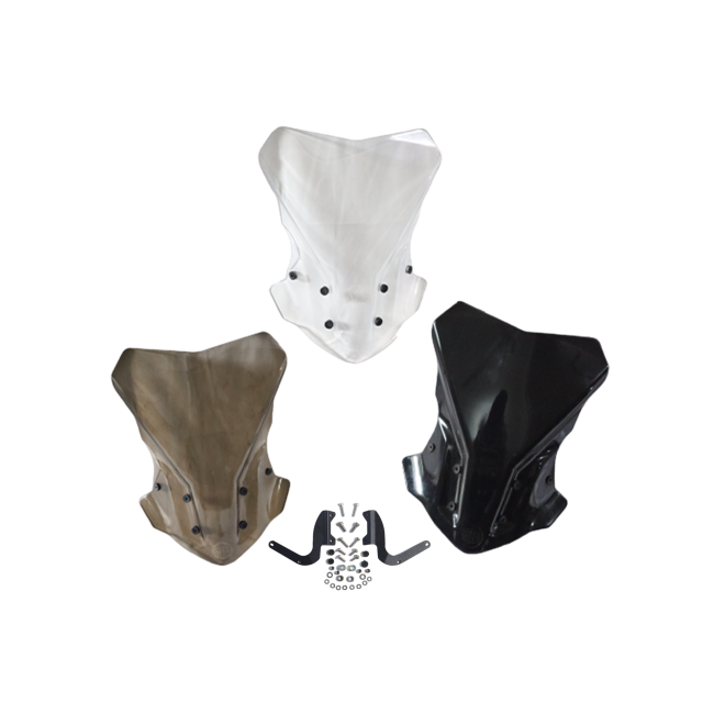 Motocare Polycarbonate Visor for KTM Duke 250/390 Gen 3 | Windshield Screen (Clear/Black/Grey)