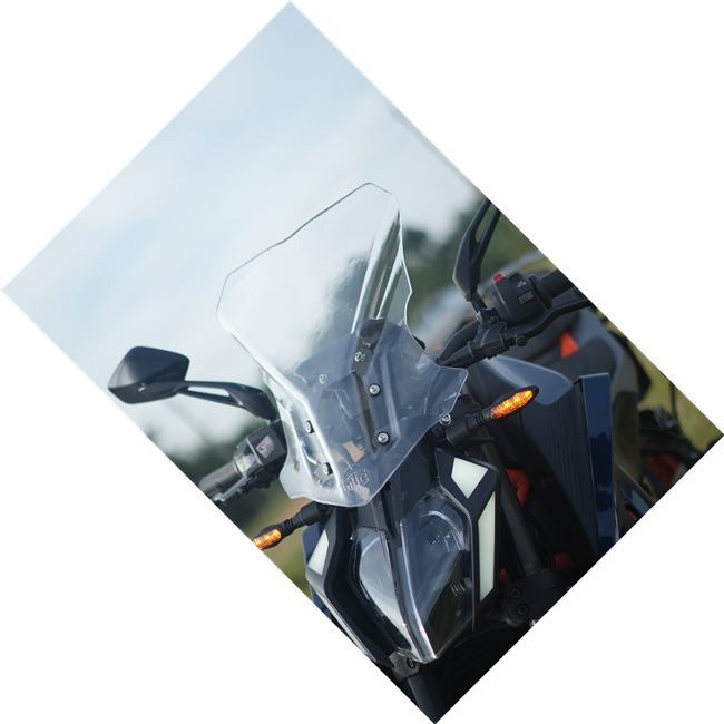 Motocare Polycarbonate Visor for KTM Duke 250/390 Gen 3 | Windshield Screen (Clear/Black/Grey)