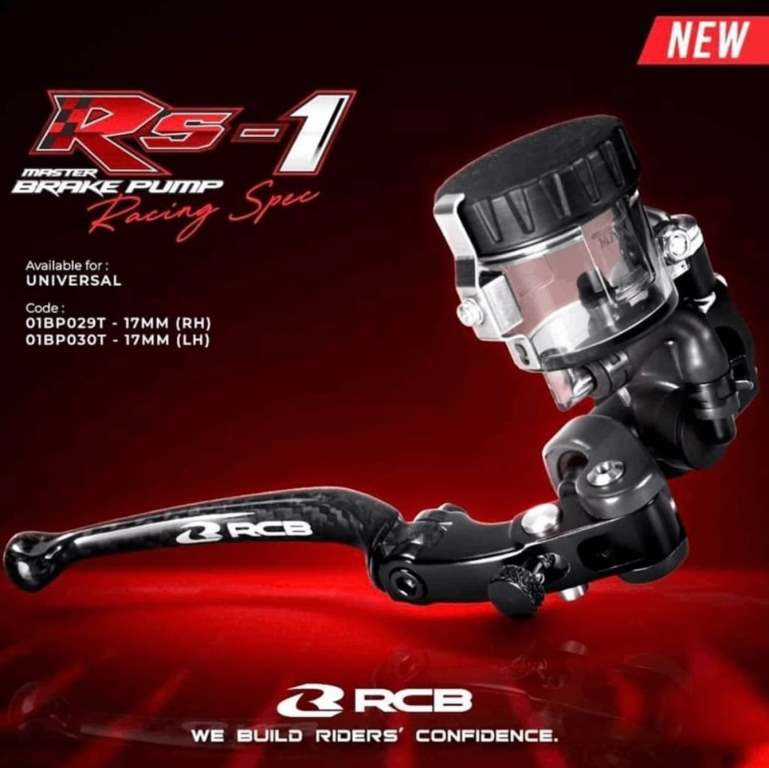 RCB Forged Master Brake Pump Carbon Lever RS-1 17MM 01BP030T ( Left Hand)