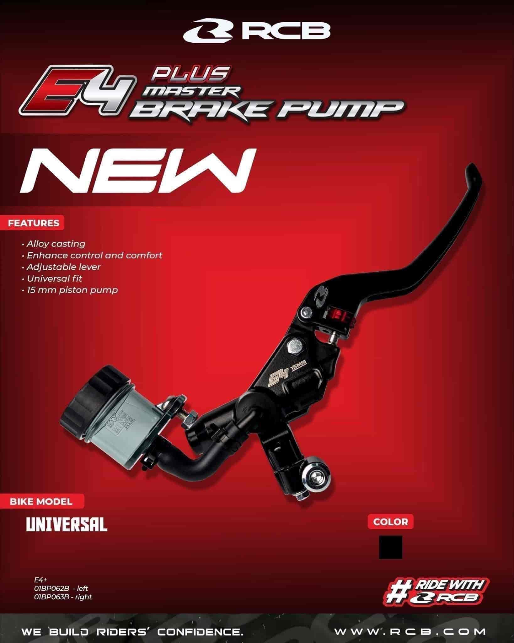 RCB Master Brake Pump E4+ Lh 15mm Bk 01BP062B