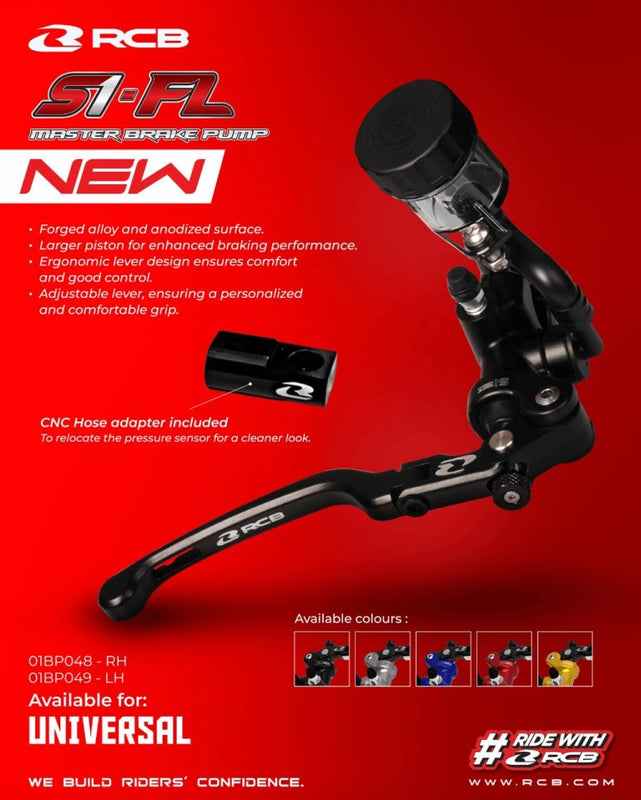 RCB S1-FL Master Brake Cylinder 14MM RH Black