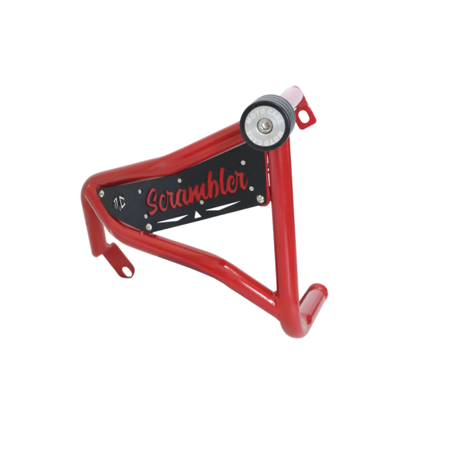 MotoCare Red Crash Guard with Dual Sliders for Yezdi Scrambler | Heavy Duty Engine Protection