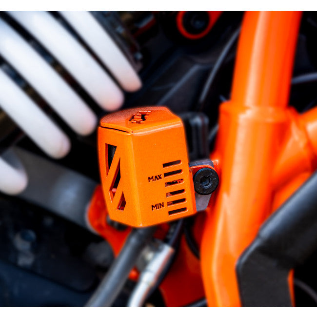Motocare Reservoir Oil Cap Orange for KTM Duke 250/390 Gen 3 | CNC Brake Fluid Cap Cover
