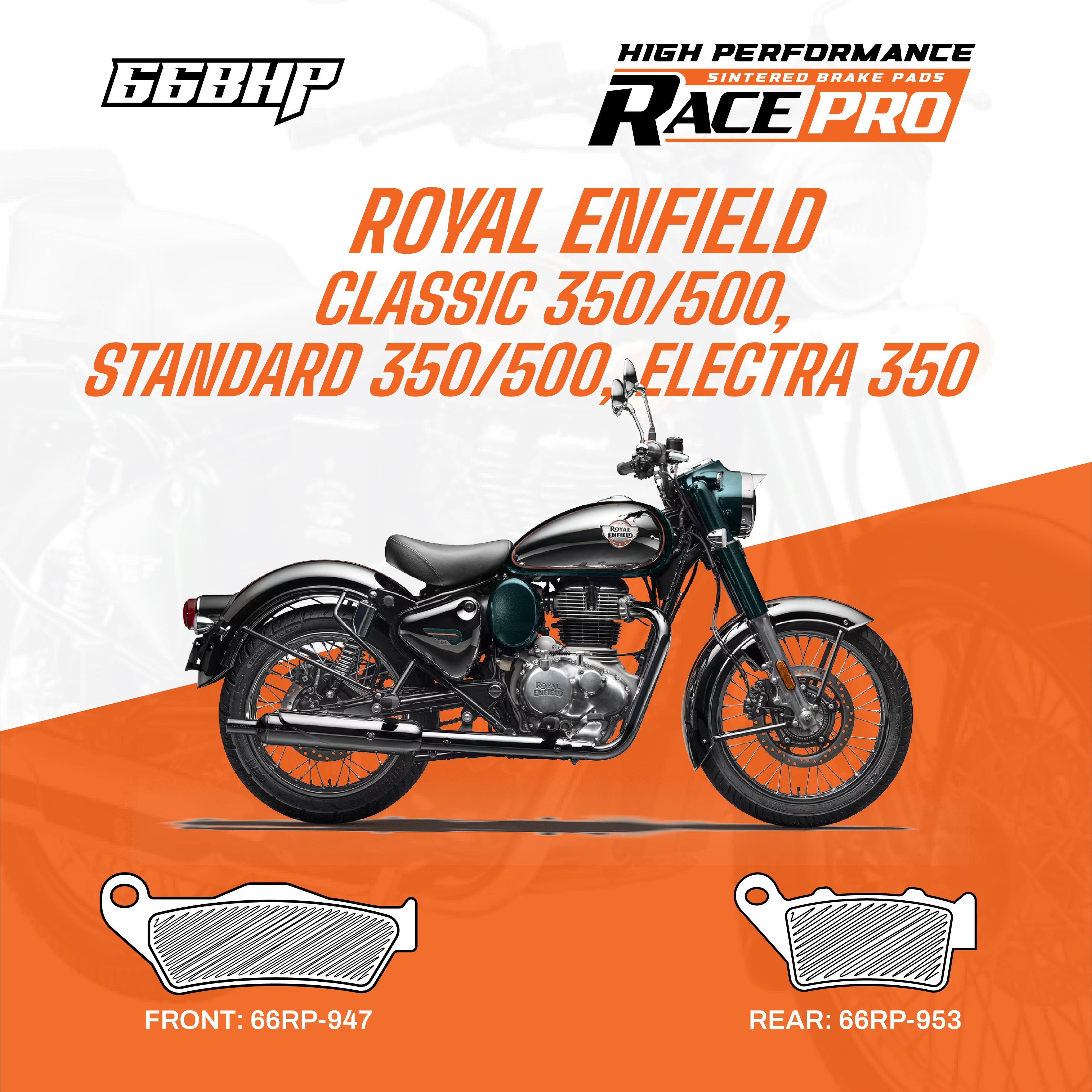 Royal Enfield Classic 350/500, Standard 350/500 & Electra 350 Race Pro Sintered Brake Pad