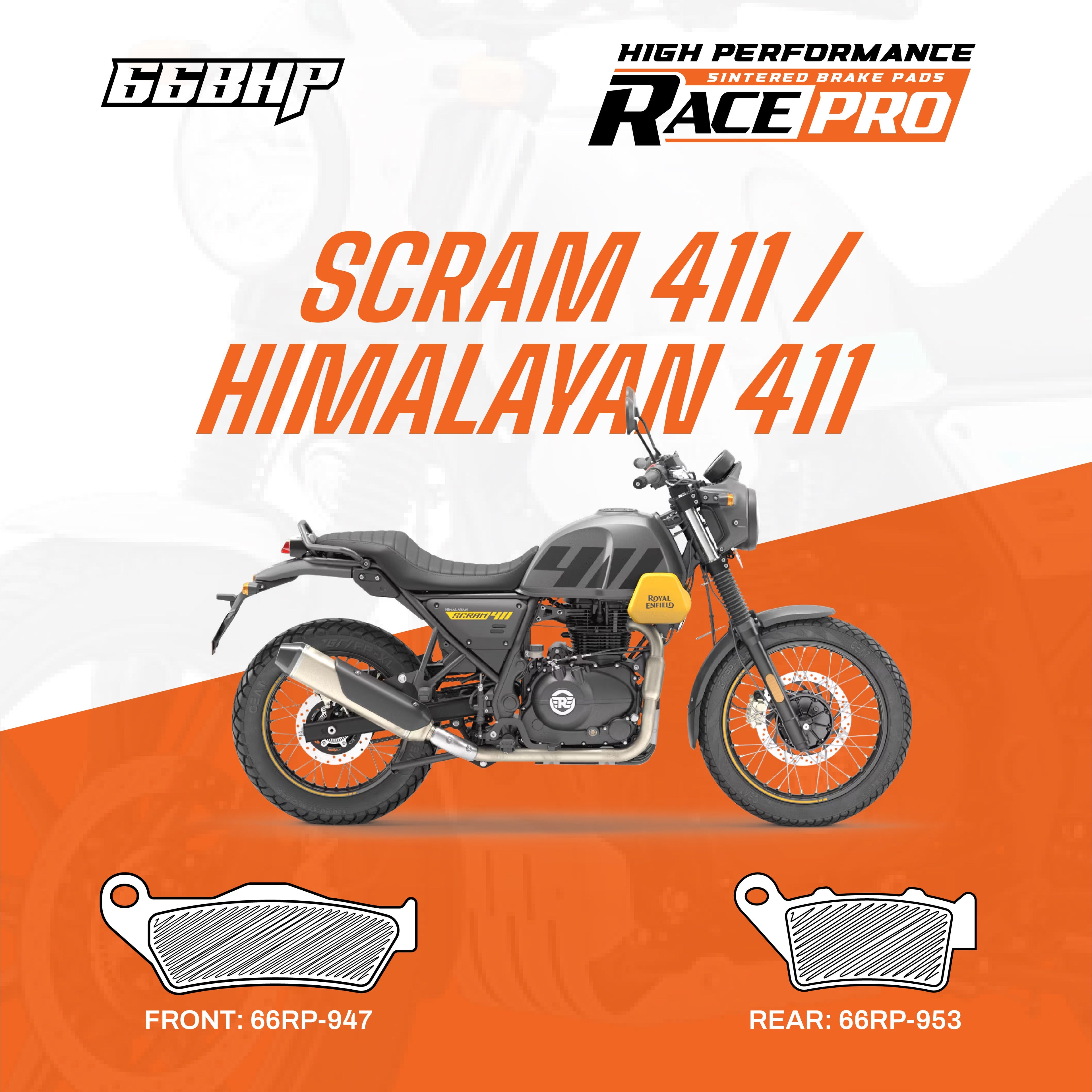 Royal Enfield Himalayan 411/  scram 411   Race Pro Sintered Brake Pad
