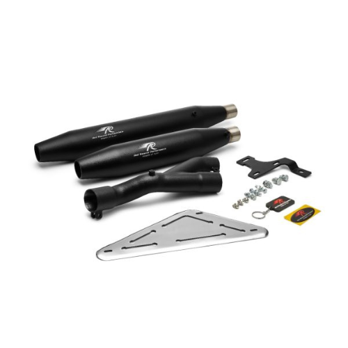 Red Rooster Celesta Scram Exhaust for Yezdi Scrambler - Black Matte