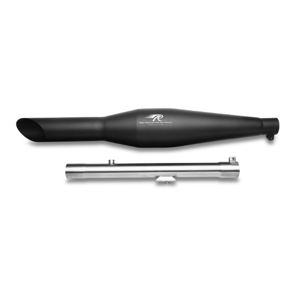 Red Rooster Rumbler Ace–Black Matte Exhaust for RE Meteor 350.