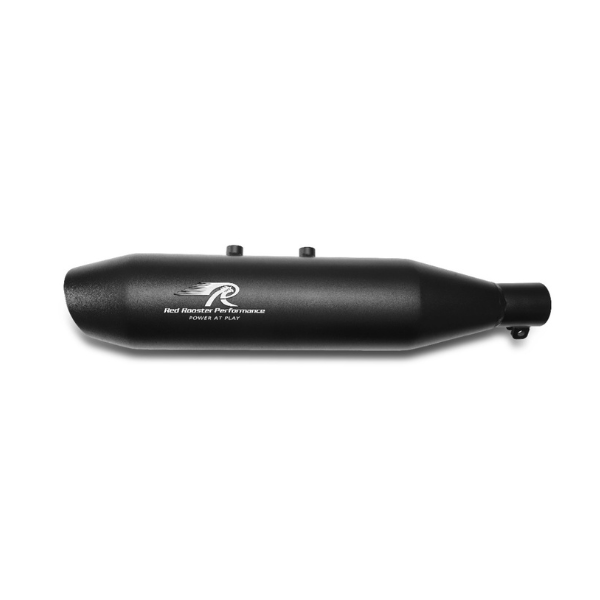 Red Rooster Rumbler Max–Black Matte Exhaust for RE Meteor 350