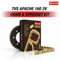 Rolon Brass Chain Sprocket kit for TVS Apache 160 2V Kit - NORC F383