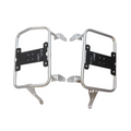 MotoCare Saddle Stay with Plate for BMW F850 GS | Heavy-Duty Saddle Bag Mount | Luggage Carrier Support (Black/Silver)