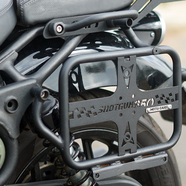 MotoCare Saddle Stay with Plate (No Footrest) for Royal Enfield Shotgun 650 – Heavy Duty Luggage Mount Rack