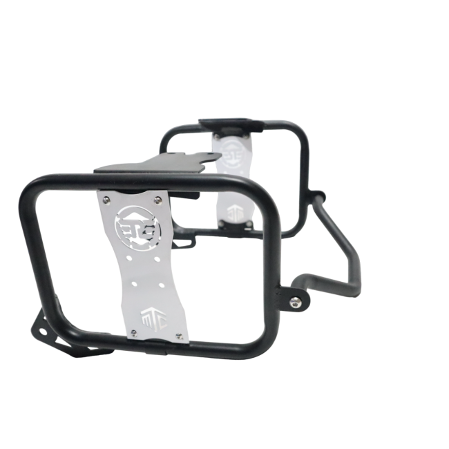 MotoCare Saddle Stay (Black & White) for Royal Enfield Hunter 350 | Saddle Bag Mount